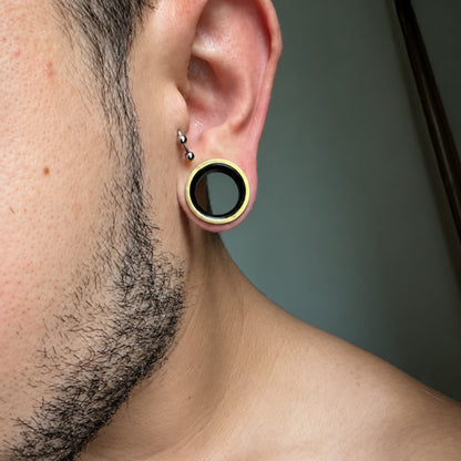 Two-Tone Stainless Steel Ear Tunnels | Screw-On Double Flare | 6–30mm | Pair