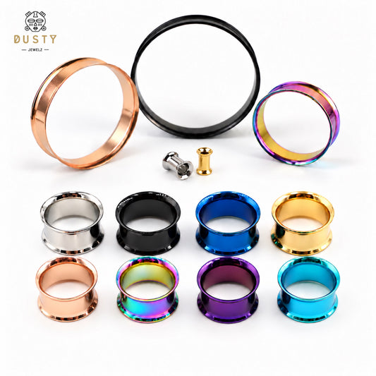Classic Stainless Steel Tunnels | Non Screw | Double Flare 3mm-38mm