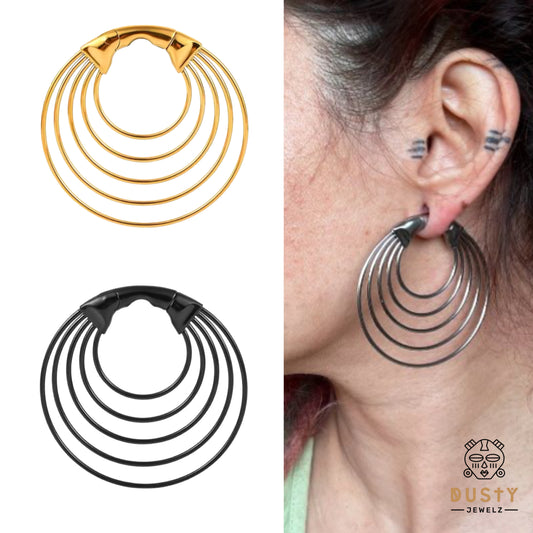 Multi Layered Hoop Ear Weights | Lobe Hangers