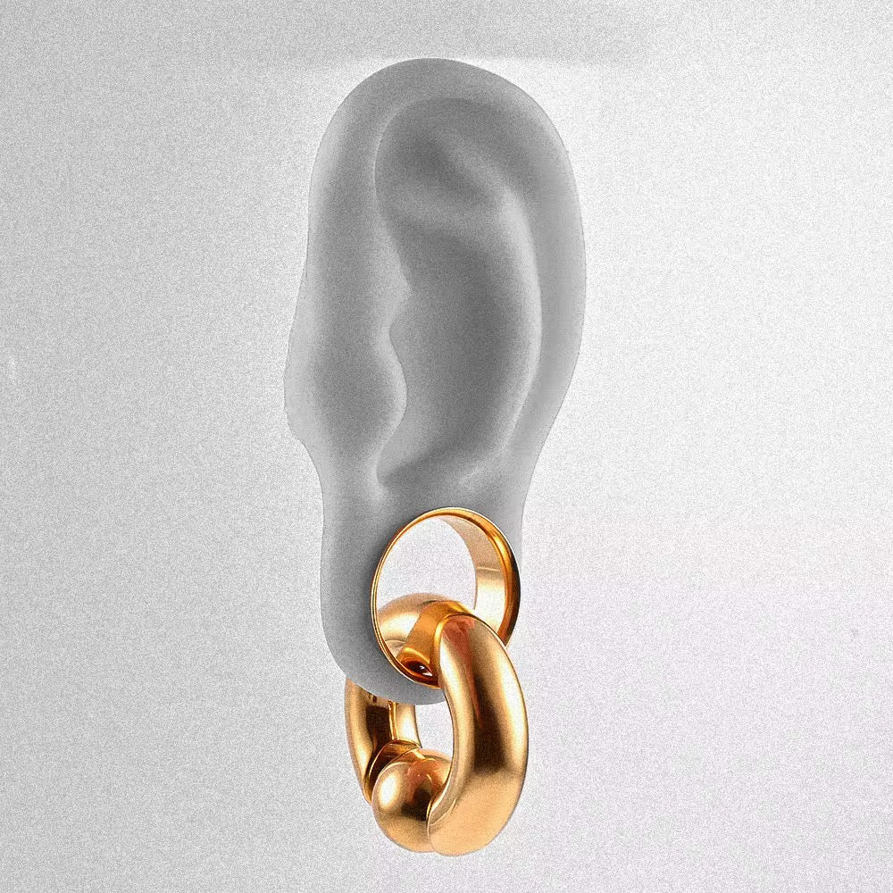 BCR Ring And Ear Tunnel | Stainless Steel - DustyJewelz