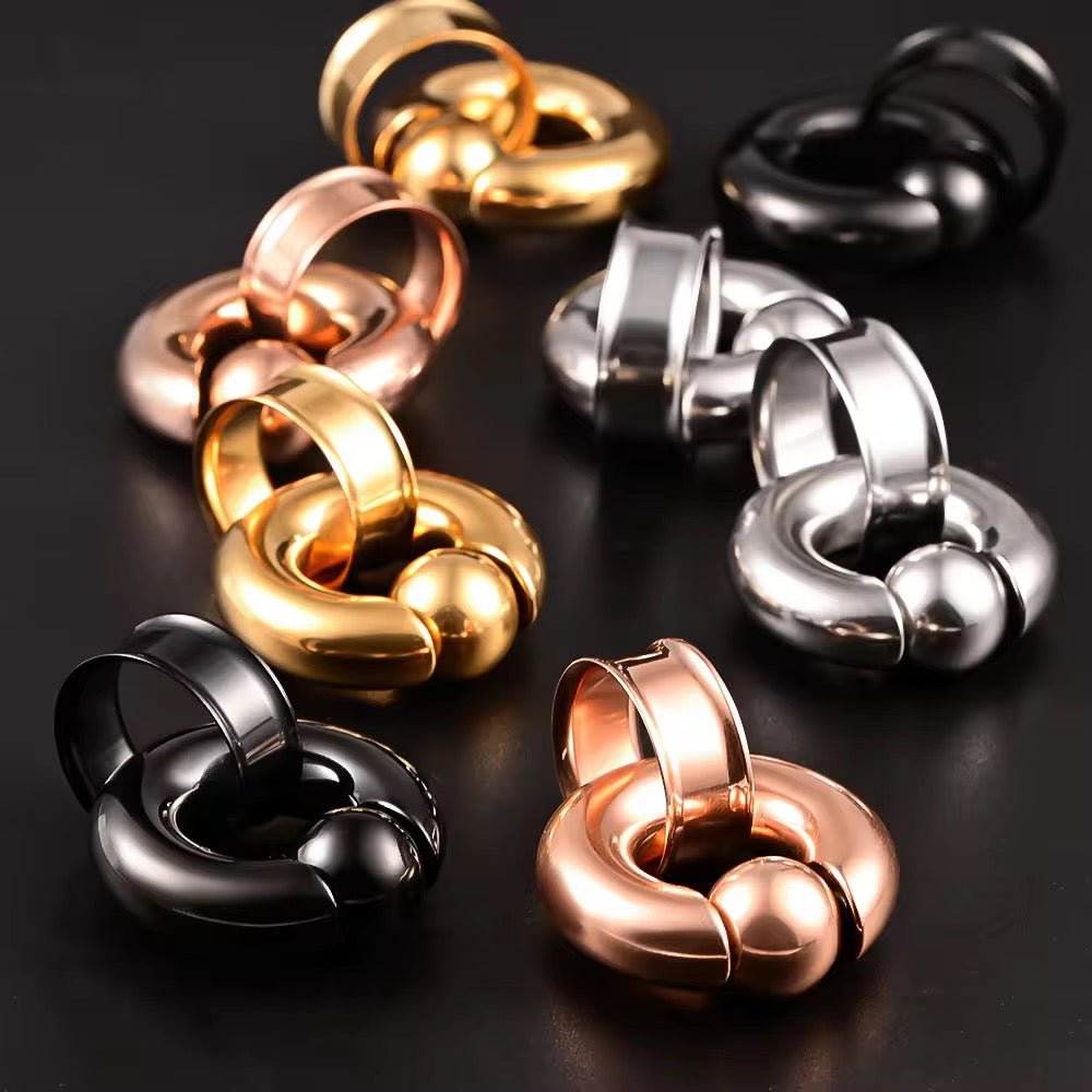 BCR Ring And Ear Tunnel | Stainless Steel - DustyJewelz