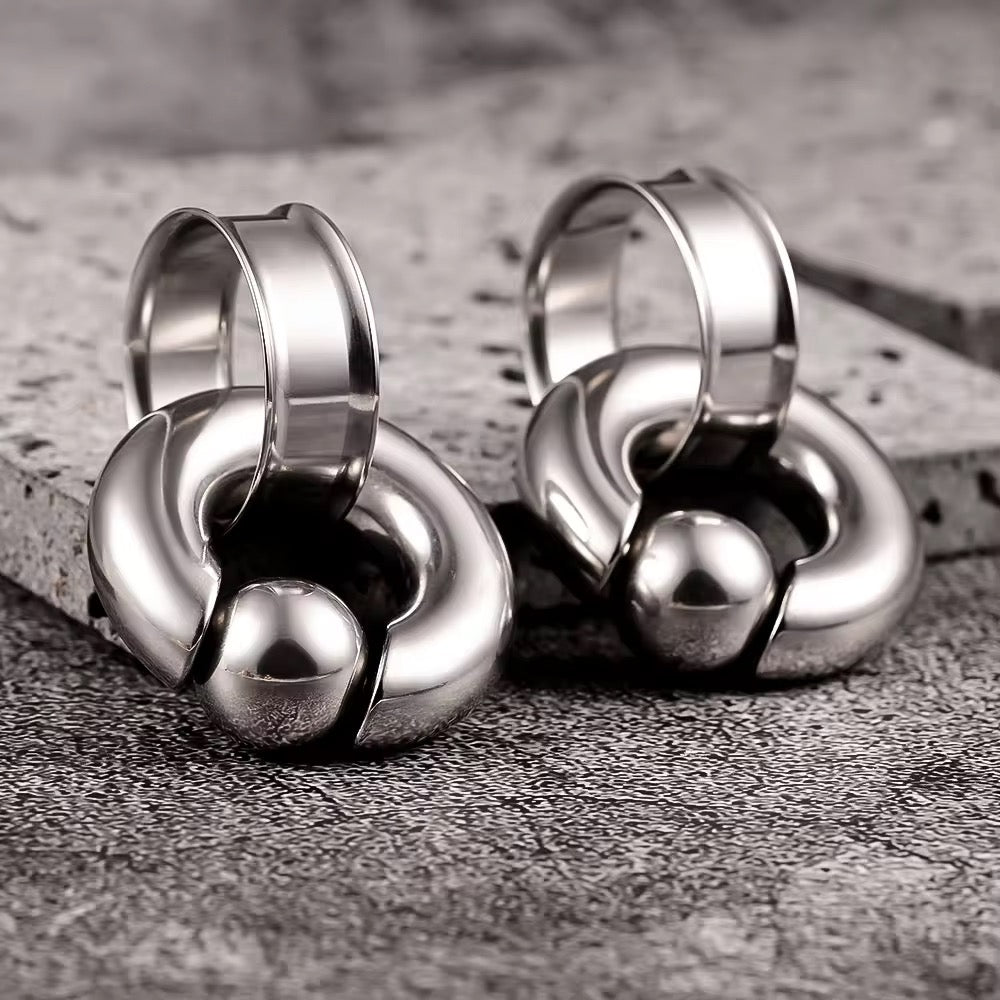 BCR Ring And Ear Tunnel | Stainless Steel - DustyJewelz