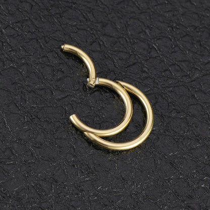 Double Layered Septum Ring Clicker | Stacked Hoop - DustyJewelz