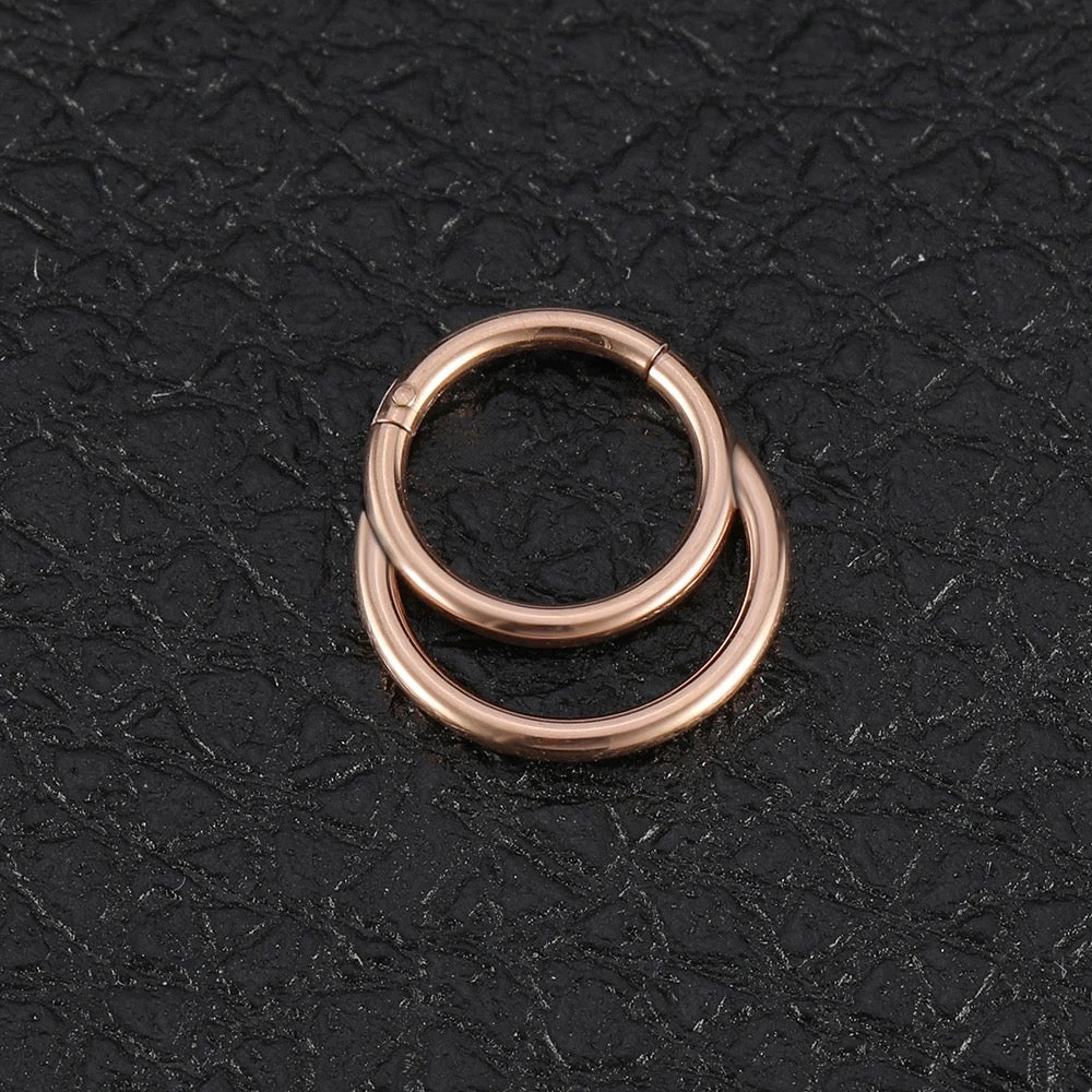 Double Layered Septum Ring Clicker | Stacked Hoop - DustyJewelz