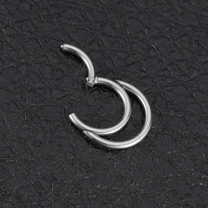 Double Layered Septum Ring Clicker | Stacked Hoop - DustyJewelz