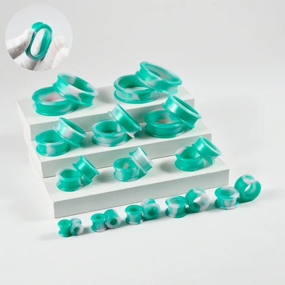 Extra Big Marble Silicone Tunnels | Flexible Plugs | 8mm-38mm
