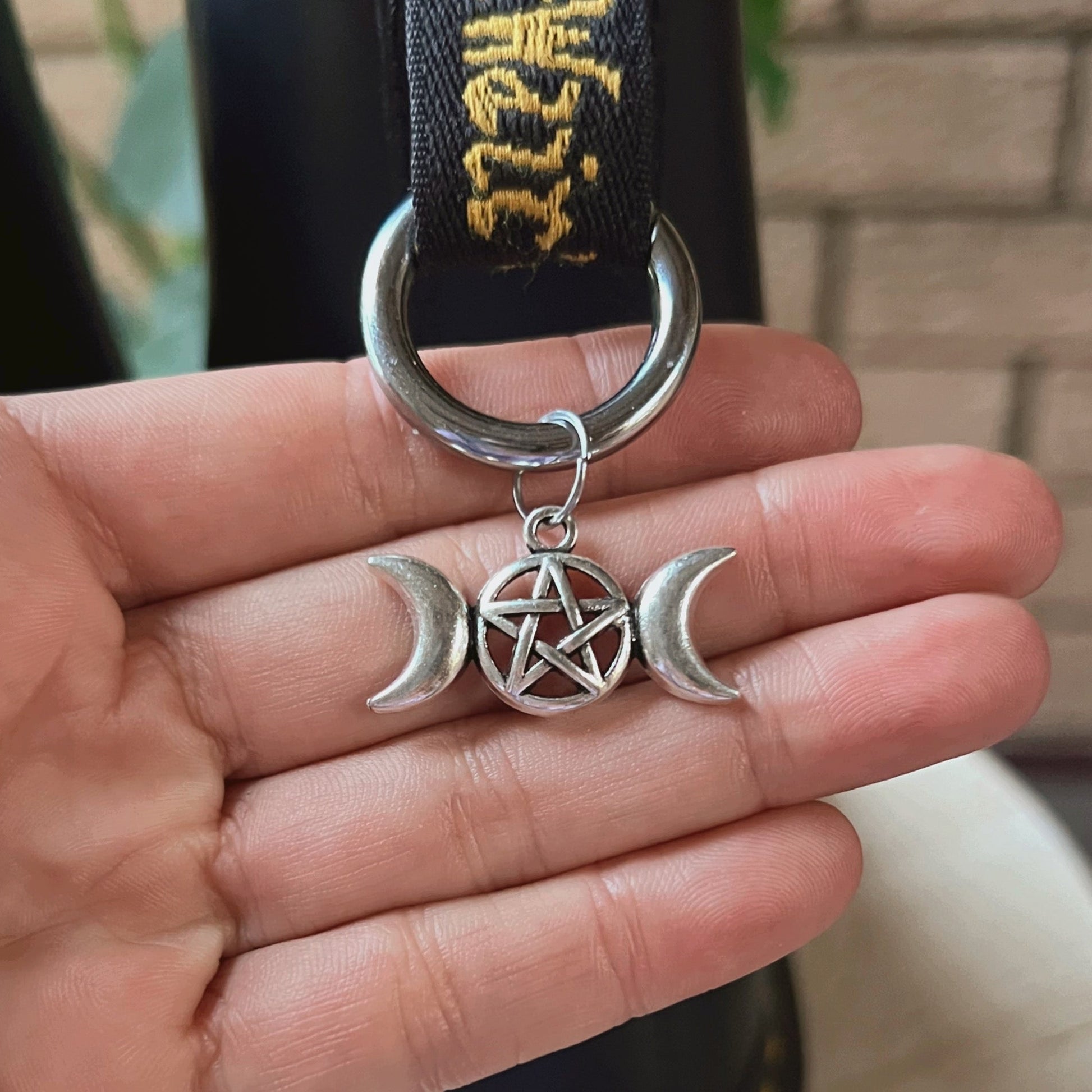 Goth Pentagram Moon Boot Charms | Bag Charm - DustyJewelz