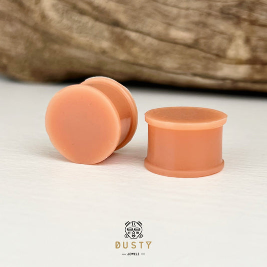 Light Brown Silicone Plugs | Double Flare | Skin Tone | Hider Plug