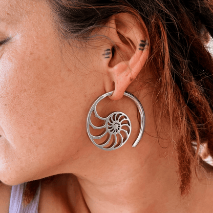 Shell Ear Weights | Spiral Ear Hangers - DustyJewelz