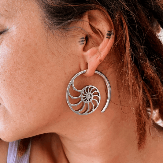 Shell Ear Weights | Spiral Ear Hangers - DustyJewelz