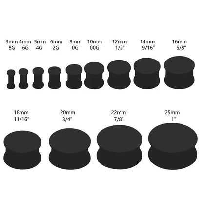 Silicone Ear Plugs | Double Flare | Flexible Expanders | 3mm - 12mm - DustyJewelz