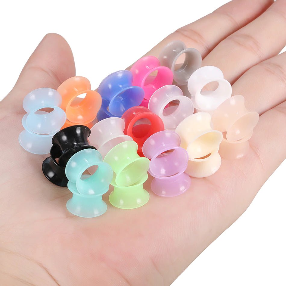 Silicone Earskins | Flexible Ear Tunnels | Double Flare | 14mm - 25mm - DustyJewelz