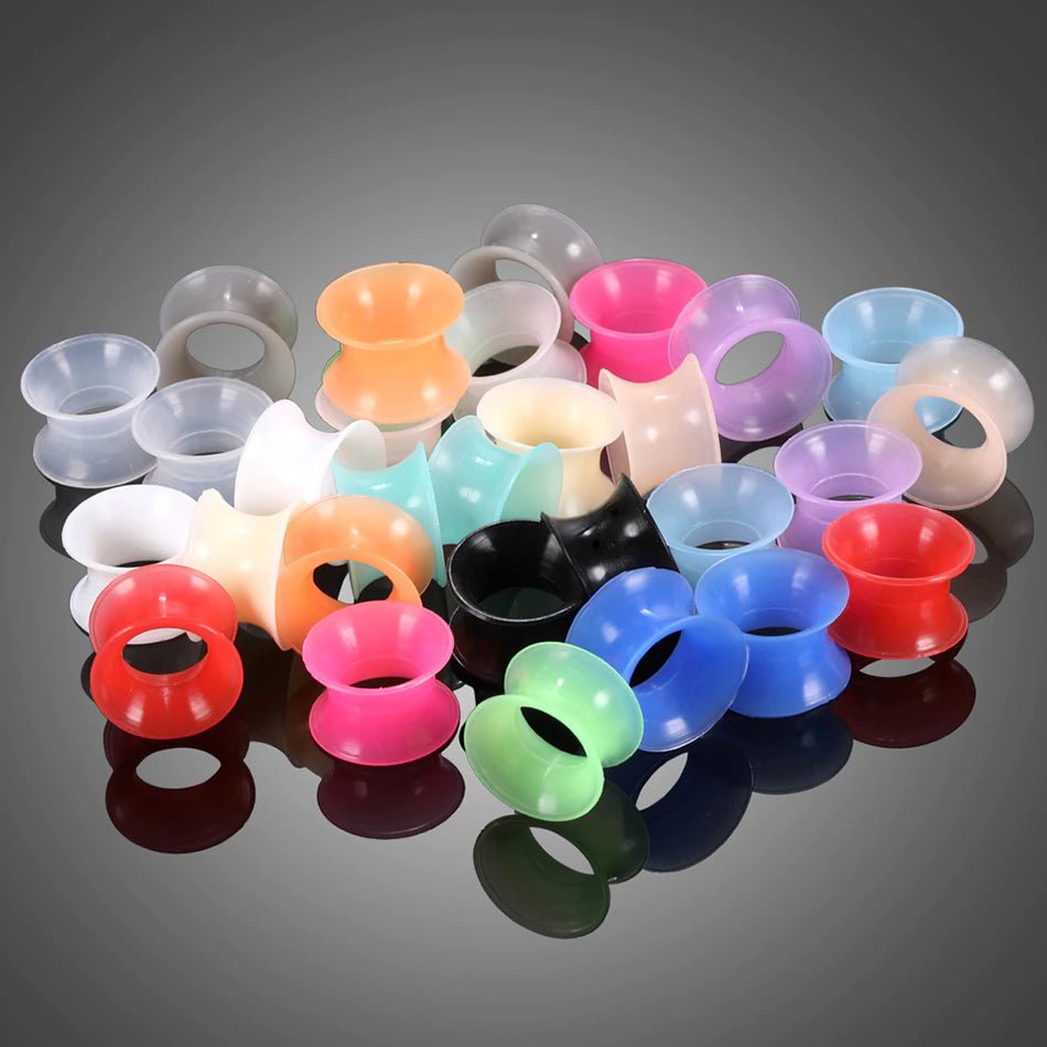 Silicone Earskins | Flexible Ear Tunnels | Double Flare | 14mm - 25mm - DustyJewelz