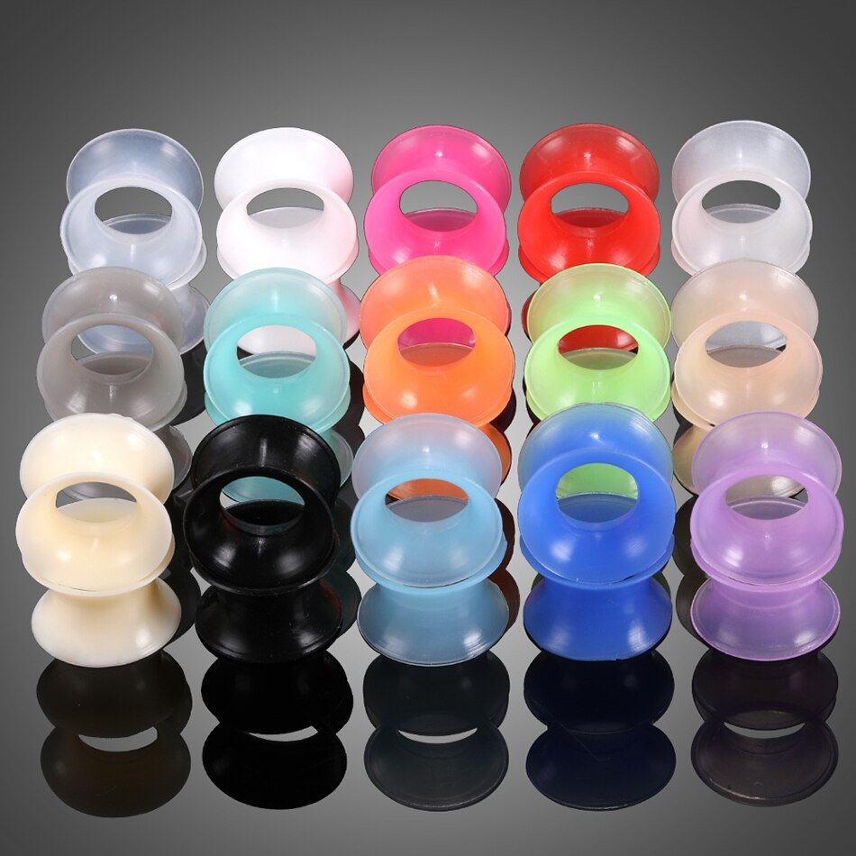 Silicone Earskins | Flexible Ear Tunnels | Double Flare | 14mm - 25mm - DustyJewelz