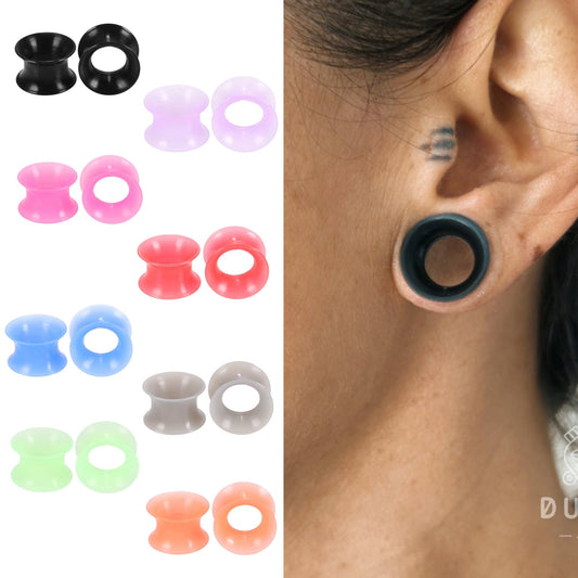 Silicone Earskins | Flexible Ear Tunnels | Double Flare | 14mm - 25mm - DustyJewelz