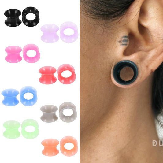 Silicone Earskins | Flexible Ear Tunnels | Double Flare | 3mm - 12mm - DustyJewelz