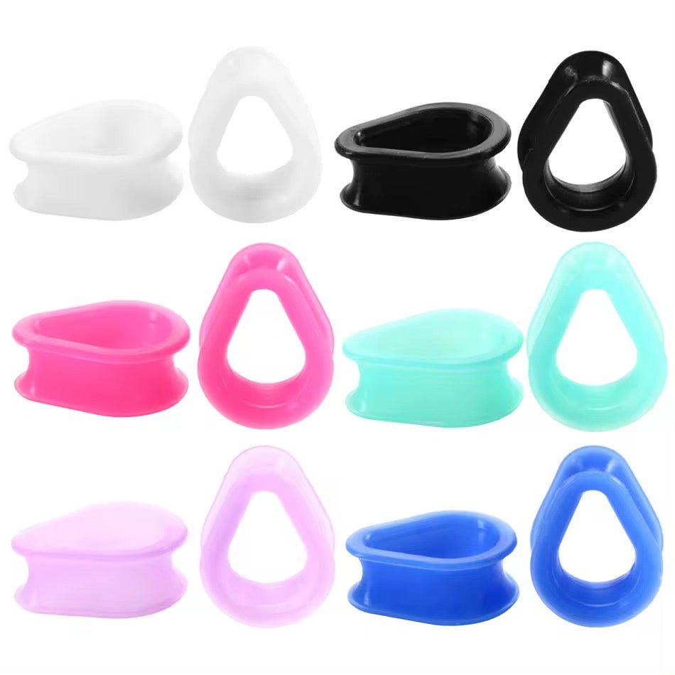 Silicone Teardrop Eyelets| Double Flare Tunnels | 6mm - 24mm - DustyJewelz