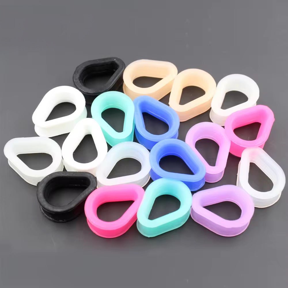 Silicone Teardrop Eyelets| Double Flare Tunnels | 6mm - 24mm - DustyJewelz