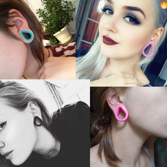 Silicone Teardrop Eyelets| Double Flare Tunnels | 6mm - 24mm - DustyJewelz