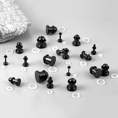 Single Flare Steel Plugs | Dead Stretching Set | 0.5mm Increments