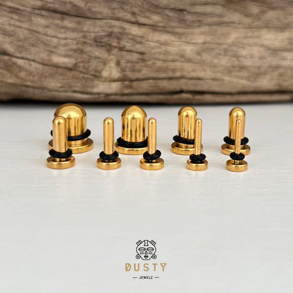 Single Flare Steel Plugs | Dead Stretching Set | 0.5mm Increments