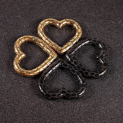 Snakeskin Heart Ear Weights | Lobe Hoops - DustyJewelz