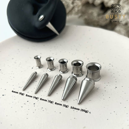 2 In 1 Taper & Tunnel Ear Stretching Set  Interchangeable Stainless S –  DustyJewelz