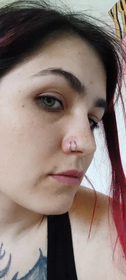 20g Double Layered Nose Ring For Single Piercing - DustyJewelz