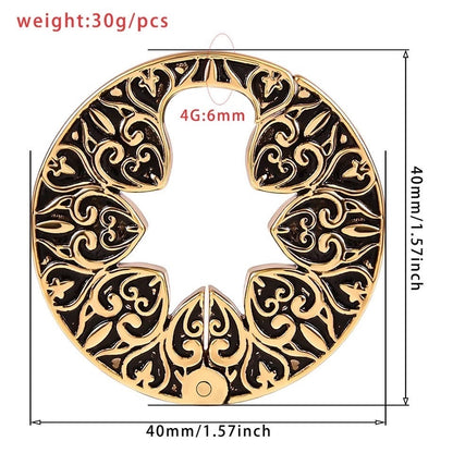 Carved Keyhole Hoop Ear Weights | Lobe hangers