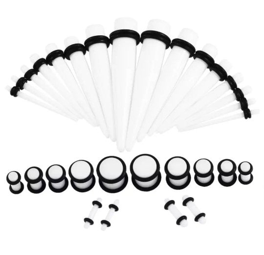 Acrylic Ear Gauge Stretching Kit | 36 Pieces - DustyJewelz