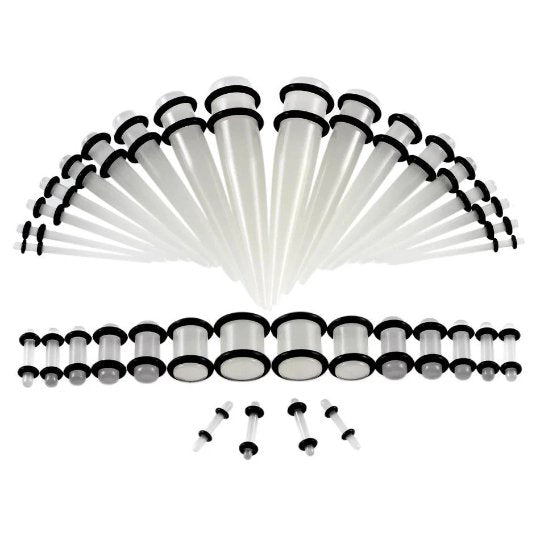 Acrylic Ear Gauge Stretching Kit | 36 Pieces - DustyJewelz