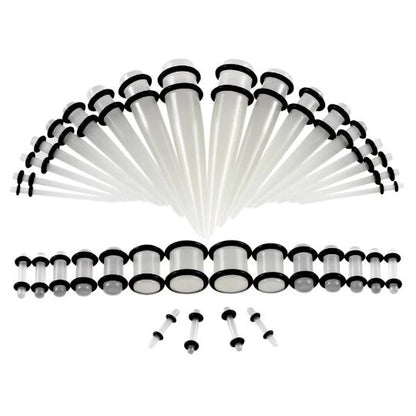 Acrylic Ear Gauge Stretching Kit | 36 Pieces - DustyJewelz