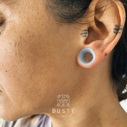 Baby Blue Silicone Ear Skins | Flexible Tunnels - DustyJewelz