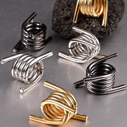 Barbwire Lobe Wraps Ear Hangers | Hinged Ring Stack Clips - DustyJewelz