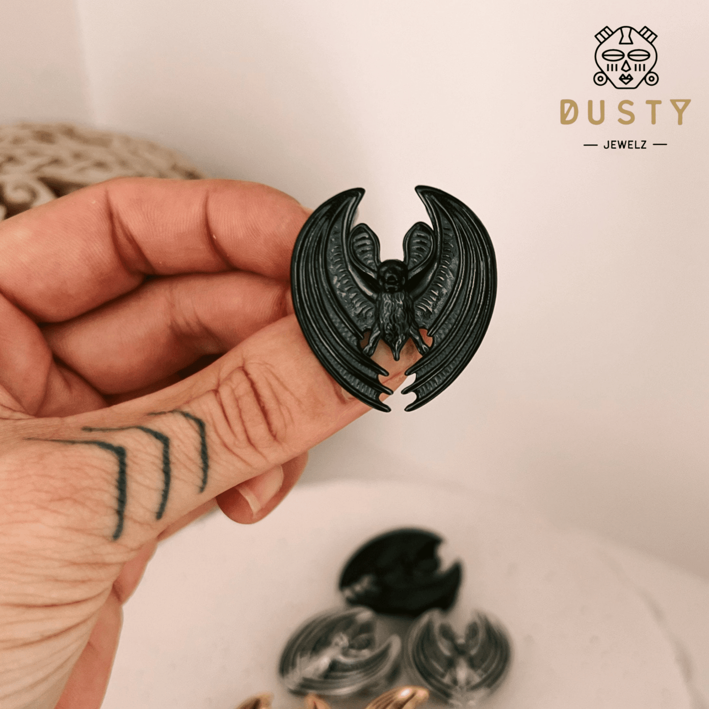 Bat Saddle Plugs | Steel Lobe Spreaders - DustyJewelz