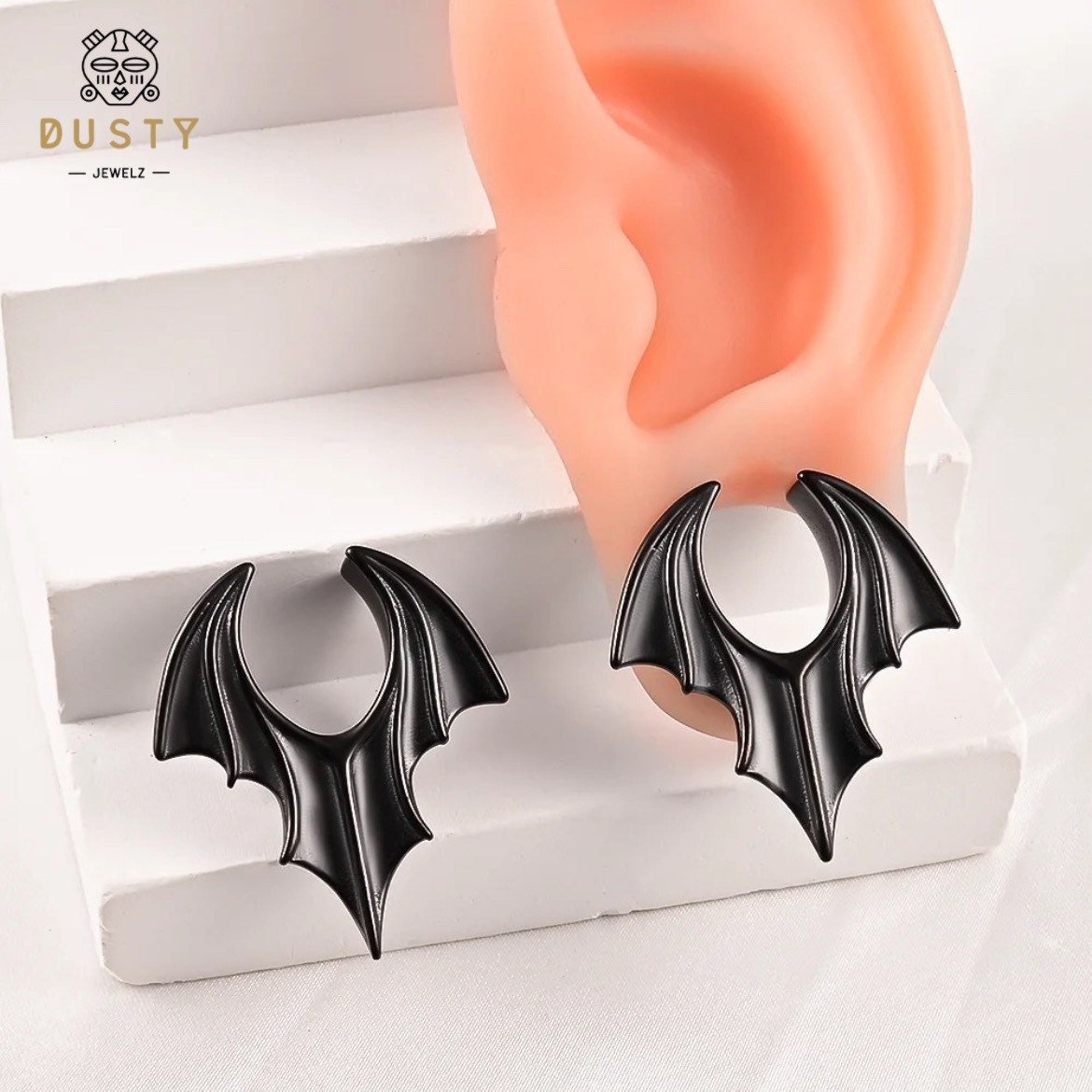 Bat Wing Saddle Plugs | Lobe Spreaders - DustyJewelz