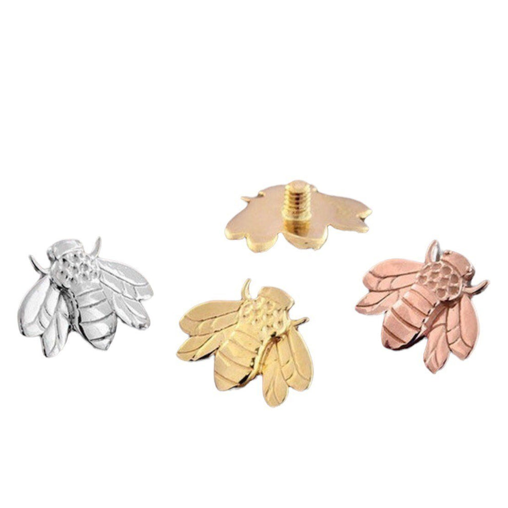 Bee Curved Barbell Vertical Labret | Stainless Steel | 16g | Internall ...