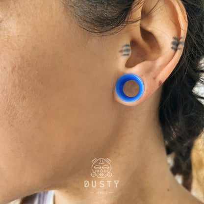 Blue Silicone Ear Skins | Flexible Tunnels - DustyJewelz