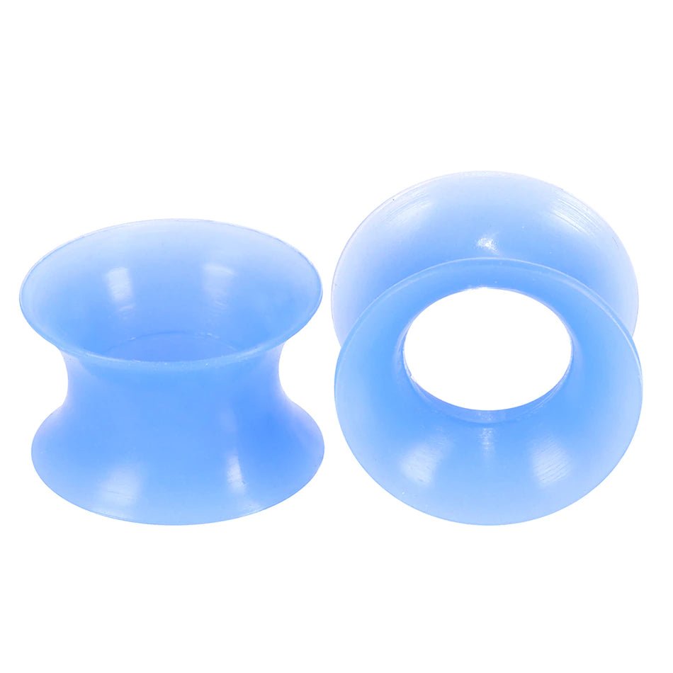 Blue Silicone Ear Skins | Flexible Tunnels - DustyJewelz