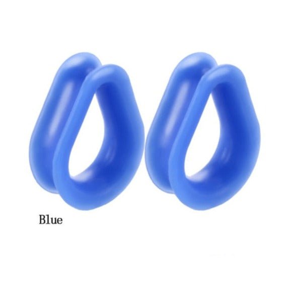 Blue Silicone Teardrop Eyelets| Double Flare Tunnels - DustyJewelz