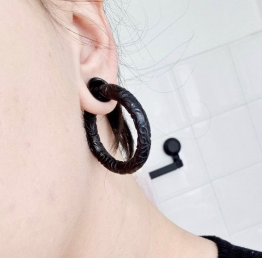 Carved Hoops Ear Weights | Ornamental Hoop Hangers - DustyJewelz