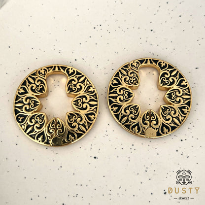 Carved Keyhole Hoop Ear Weights - DustyJewelz