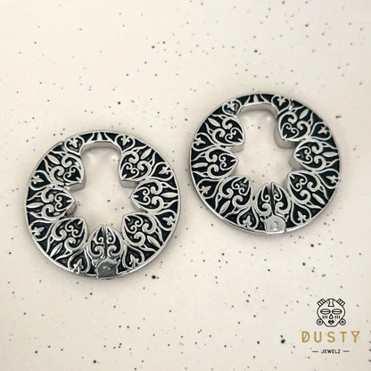 Carved Keyhole Hoop Ear Weights - DustyJewelz