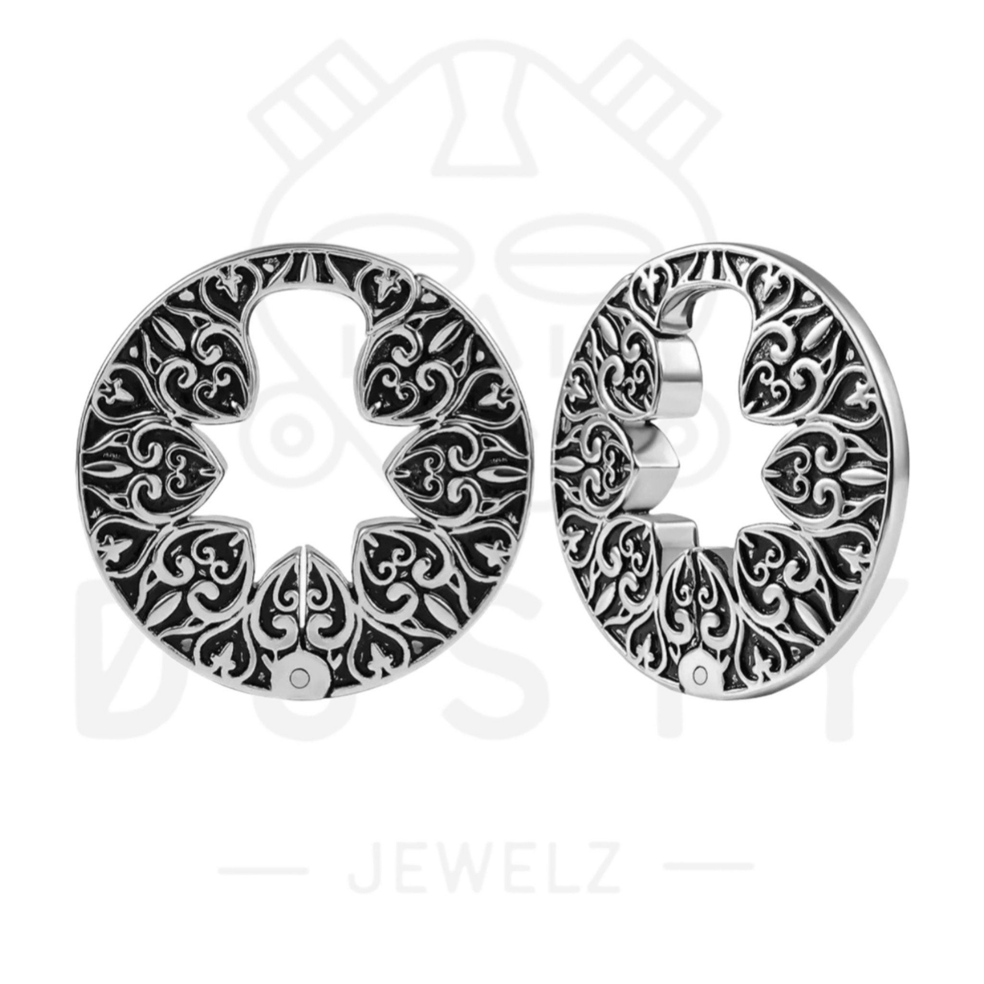 Carved Keyhole Hoop Ear Weights - DustyJewelz