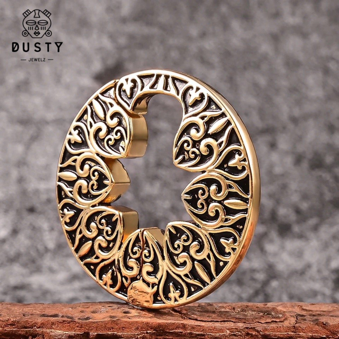 Carved Keyhole Hoop Ear Weights - DustyJewelz