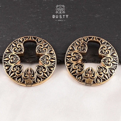 Carved Keyhole Hoop Ear Weights - DustyJewelz