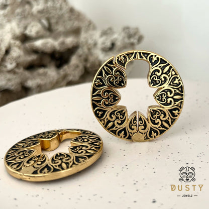 Carved Keyhole Hoop Ear Weights - DustyJewelz