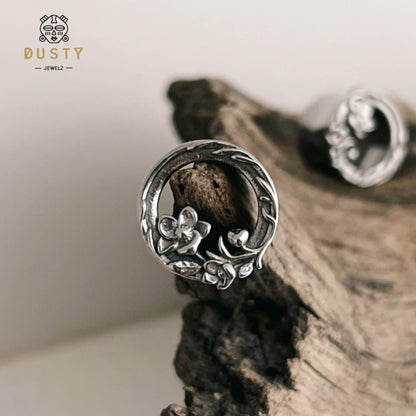 Carved Out Flower Tunnels | Double Flared Steel Plugs - DustyJewelz