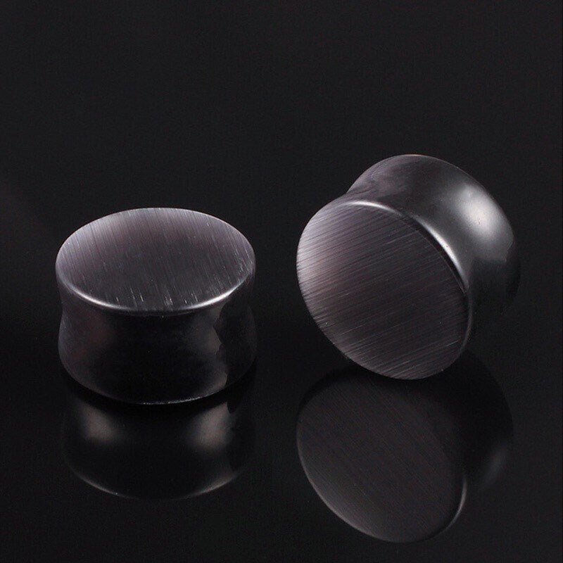 Cat Eye Stone Ear Plugs | Double Flared - DustyJewelz