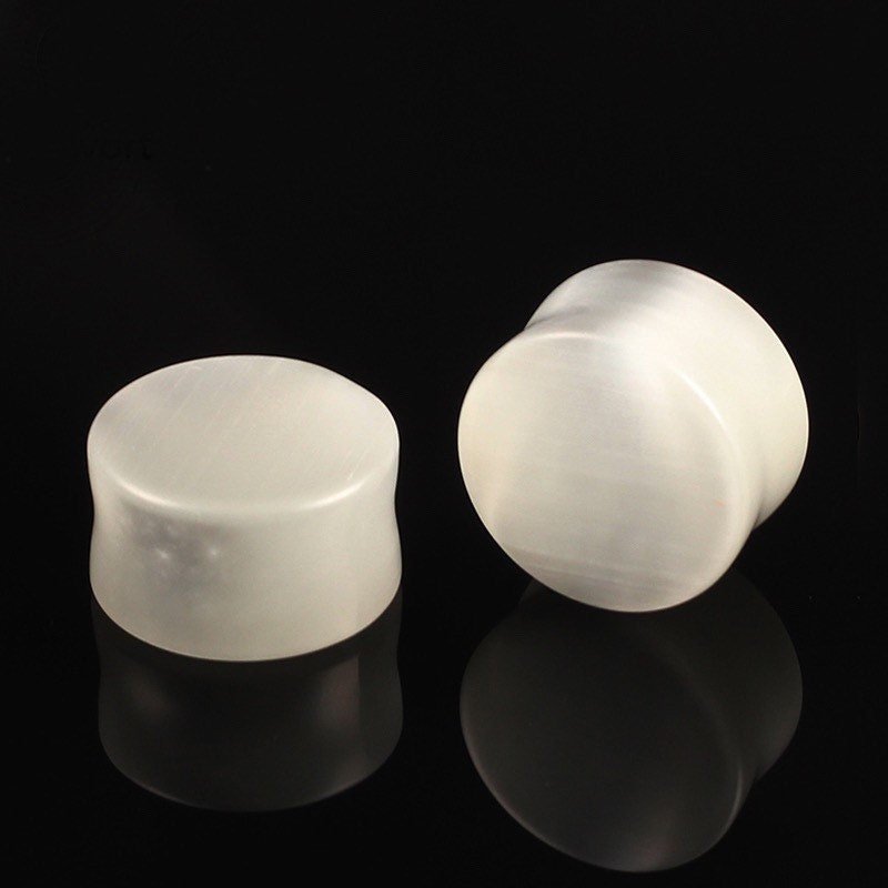 Cat Eye Stone Ear Plugs | Double Flared - DustyJewelz